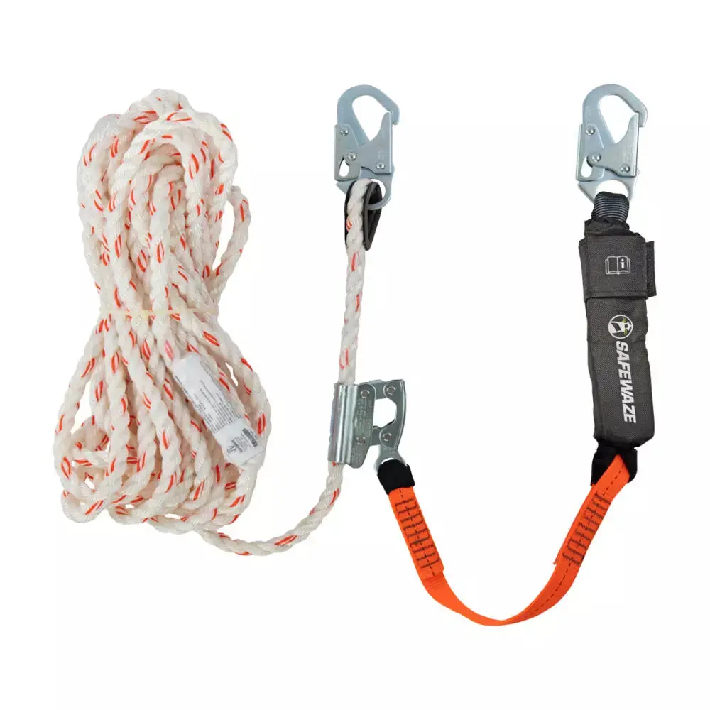 V-Line 50′ Vertical Lifeline Assembly: Snap Hook, Rope Grab, Ea Lanyard 1