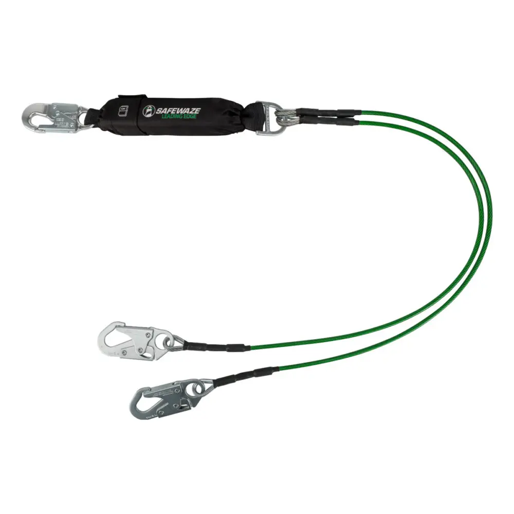 Leading Edge 6′ Energy Absorbing Lanyard: Dual Leg, Snap Hooks 1