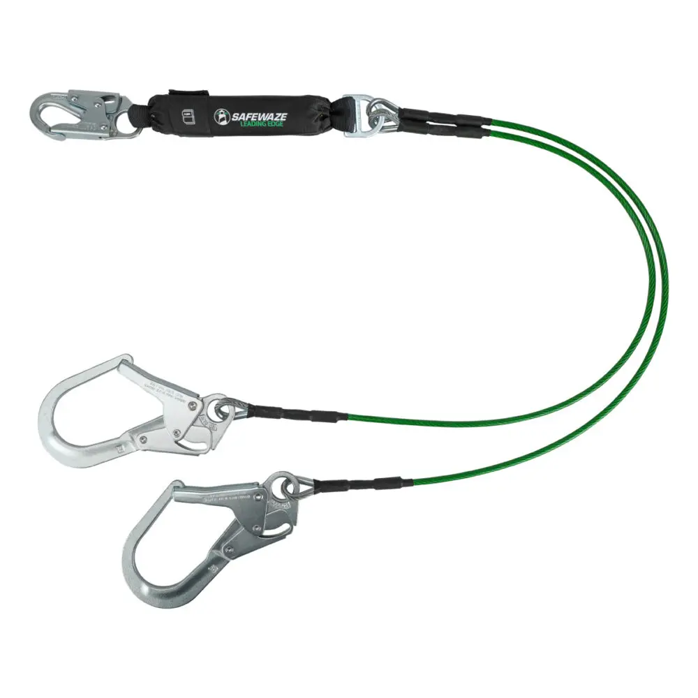 Leading Edge 6′ Energy Absorbing Lanyard: Dual Leg, Rebar Hooks 1