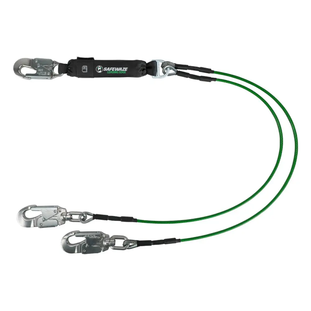 Leading Edge 6′ Energy Absorbing Lanyard: Dual Leg, Alu Swivel Snap Hooks 1