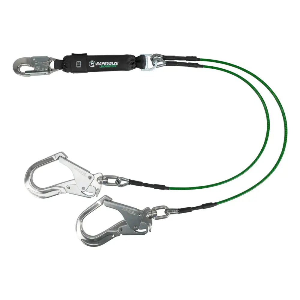 Leading Edge 6′ Energy Absorbing Lanyard: Dual Leg, Alu Swivel Rebar Hooks 1