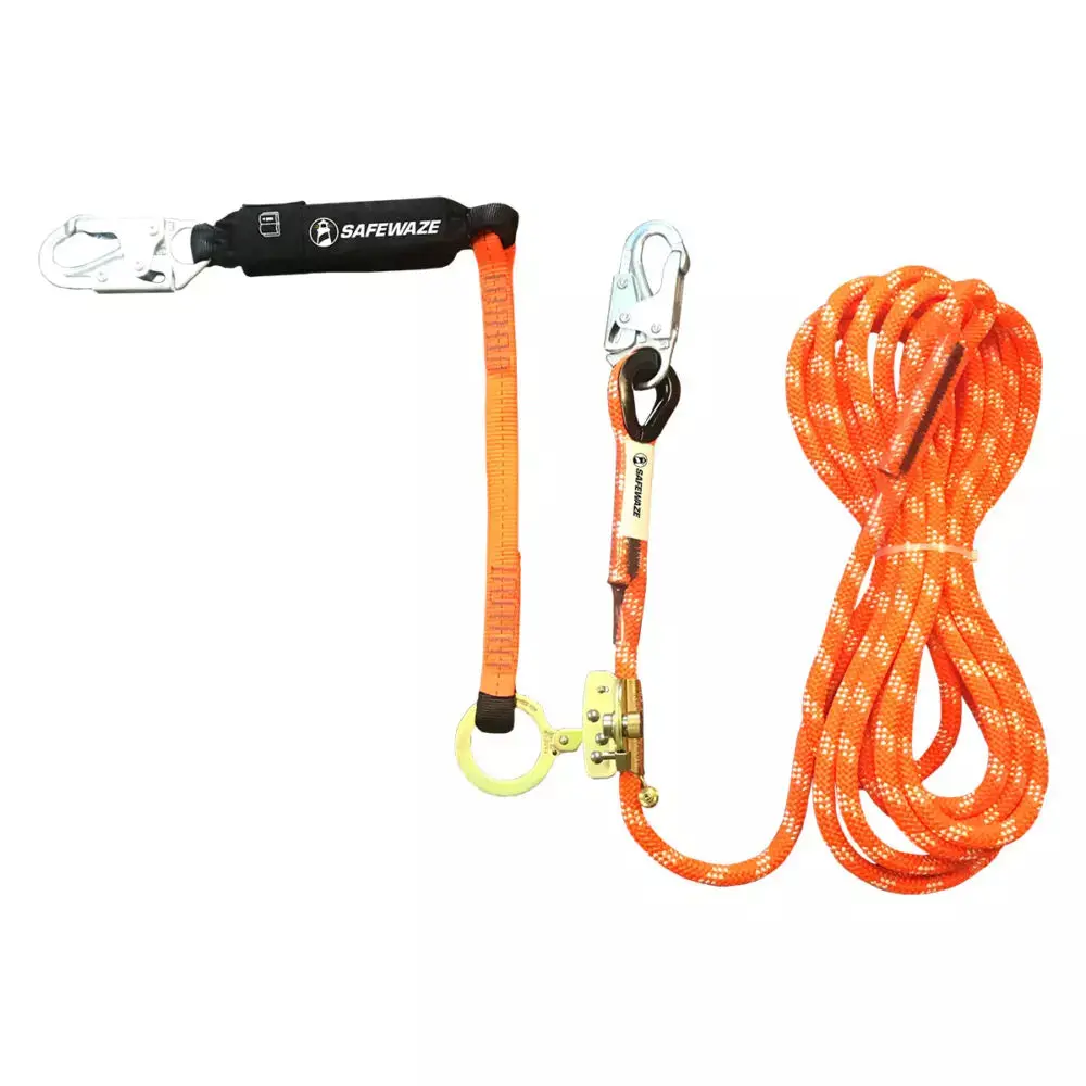 V-Line 60' Kernmantle Vertical Lifeline Assembly: Snap Hook, Rope Grab, Ea Lanyard 1