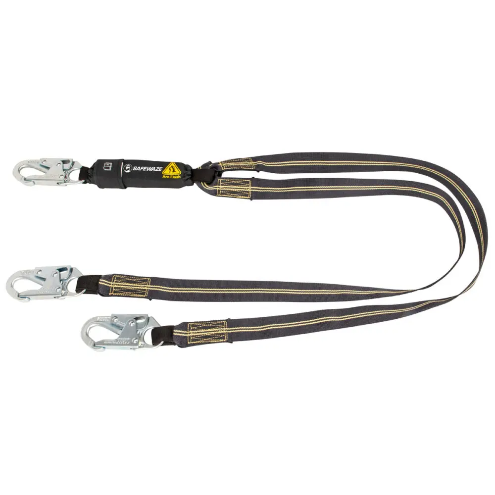 Arc Flash 6′ Energy Absorbing Lanyard: Aramid, Dual Leg, Snap Hooks 1