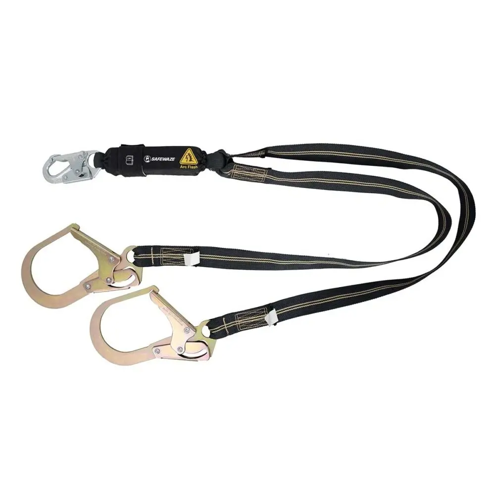 Arc Flash 6′ Energy Absorbing Lanyard: 12’Ff, Aramid, Dual Leg, Tower Rebar Hook 1