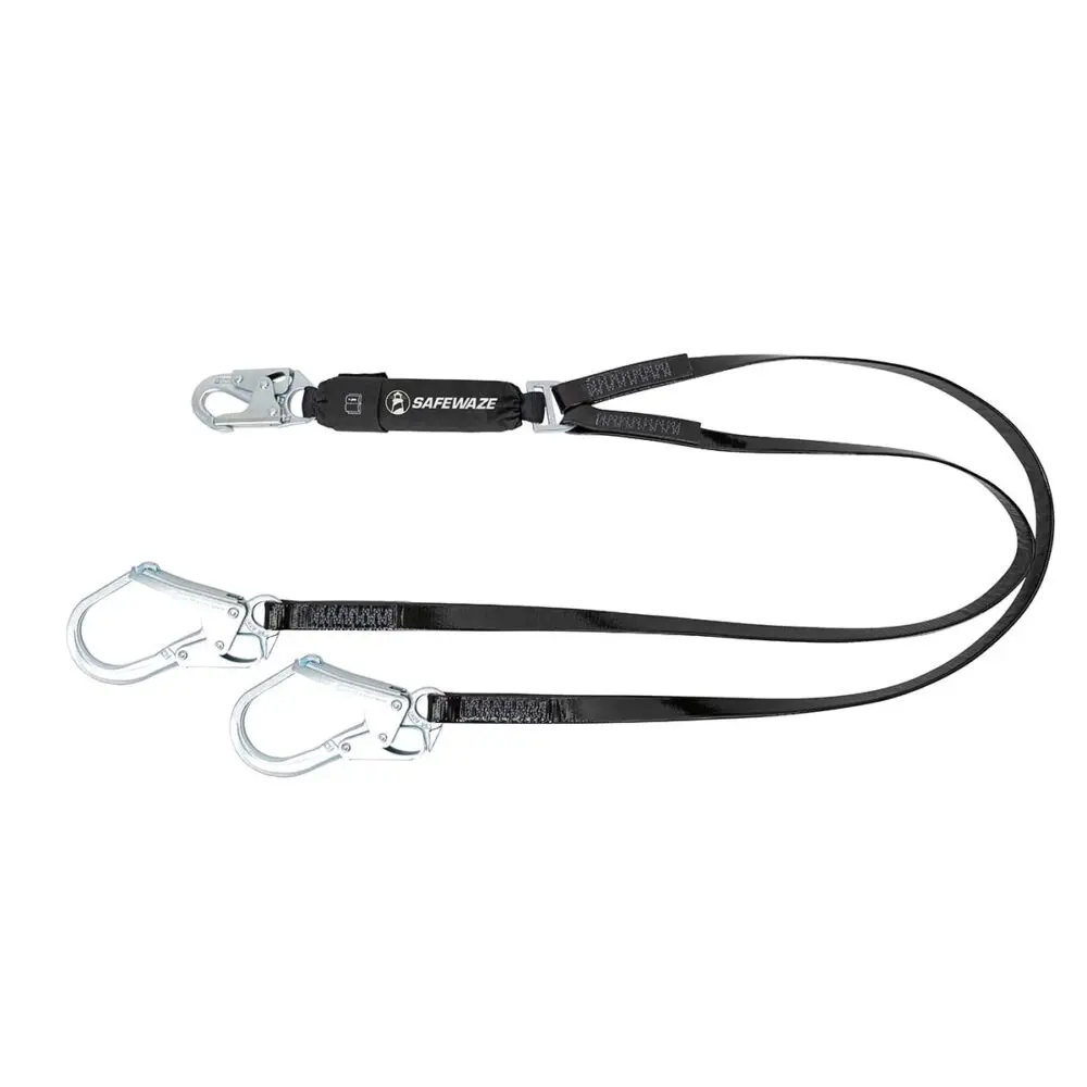 Pro-Shield 6′ Energy Absorbing Lanyard: Dual Leg, Rebar Hooks 1