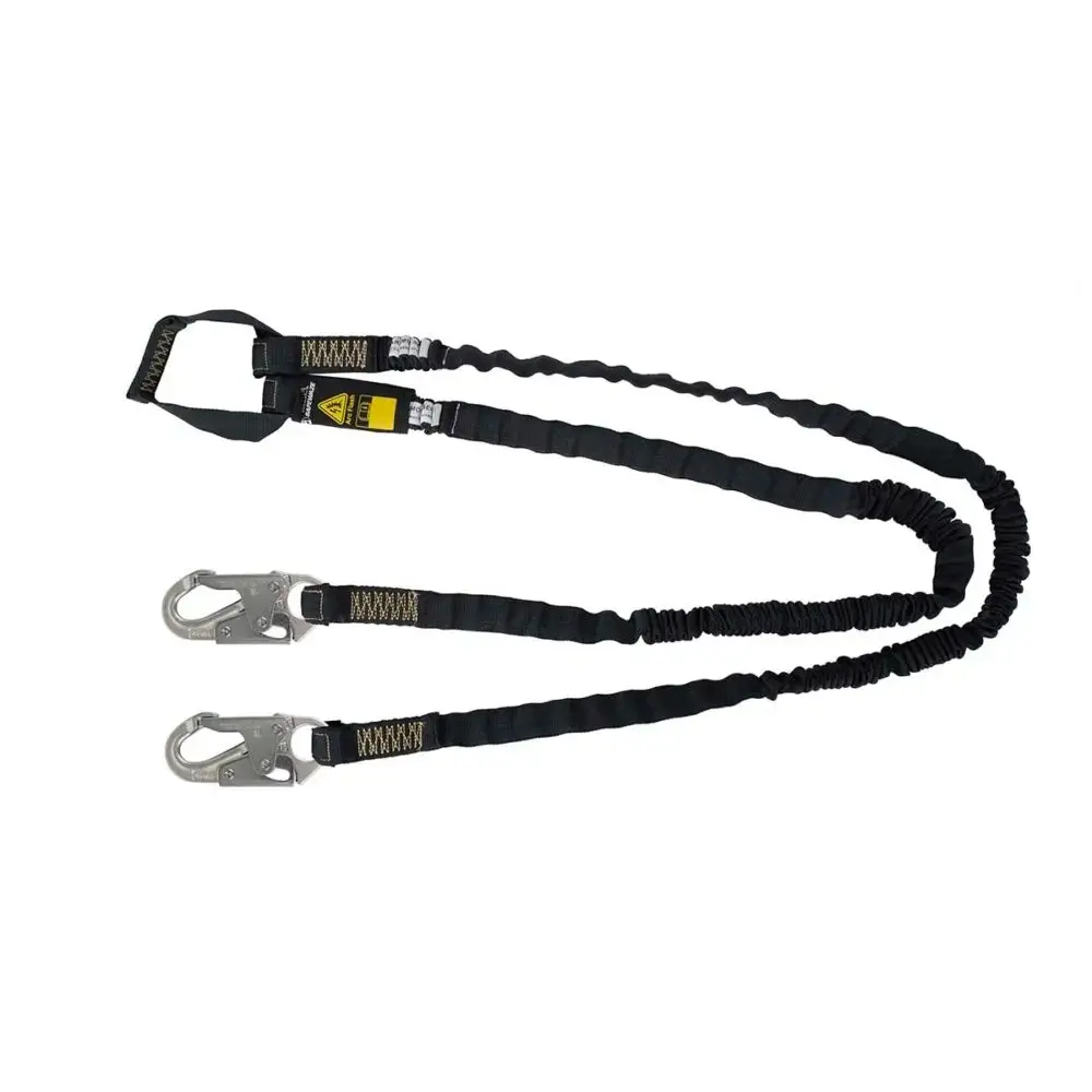 Arc Flash 6′ Internal Energy Absorbing Lanyard: Aramid, Dual Leg, Soft Loop, Snap Hook 1
