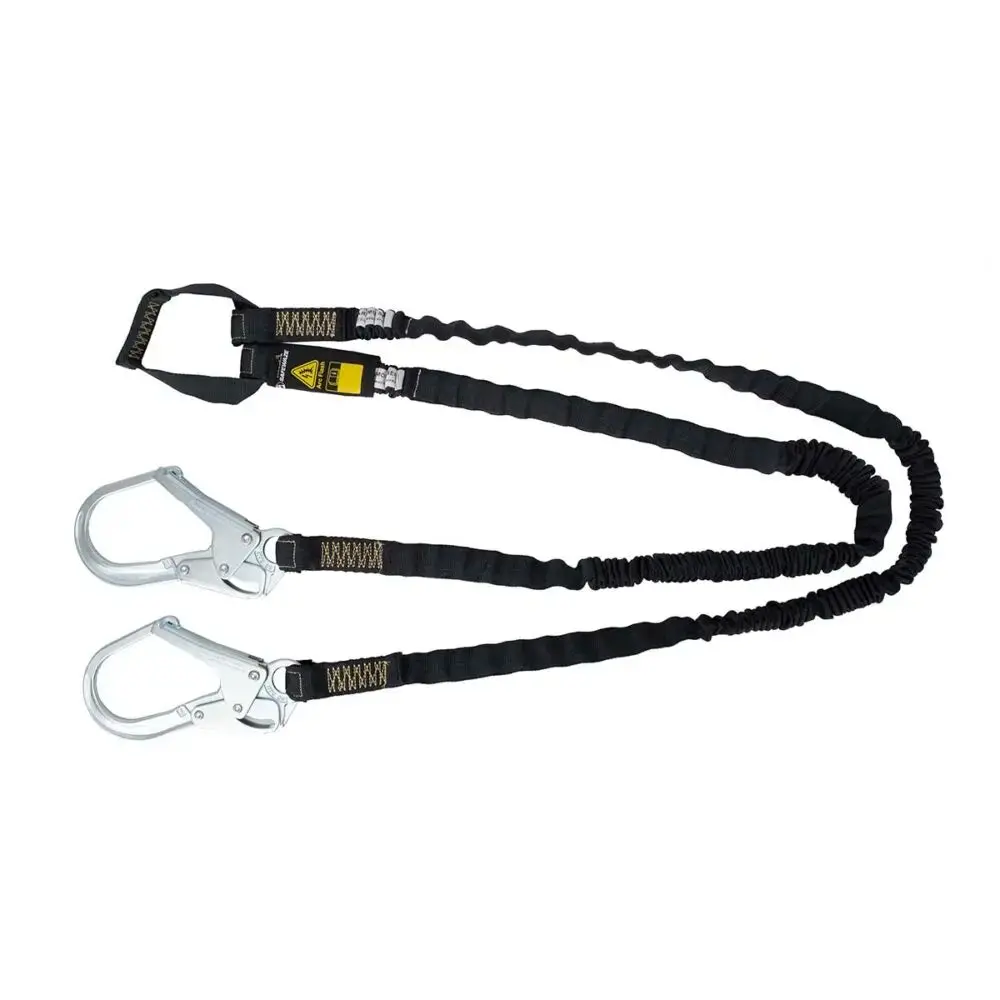 Arc Flash 6′ Internal Energy Absorbing Lanyard: Aramid, Dual Leg, Soft Loop, Rebar Hook 1