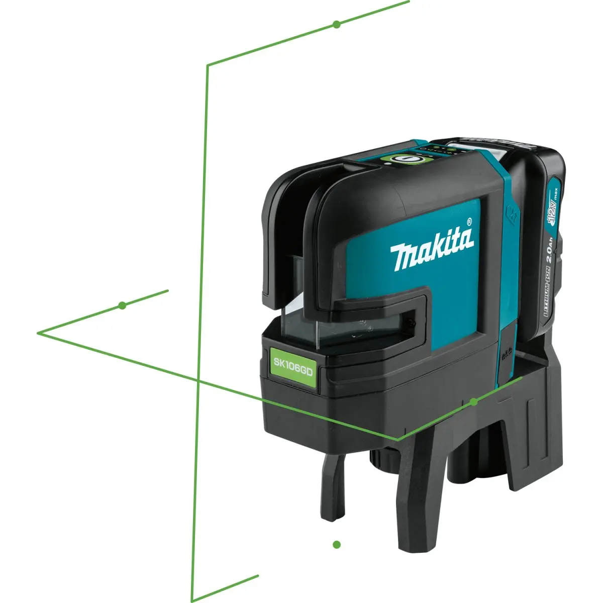 12V Max Cxt® Lithium‑Ion Cordless Self‑Leveling Cross‑Line/4‑Point Green Beam Laser (2.0Ah) 1