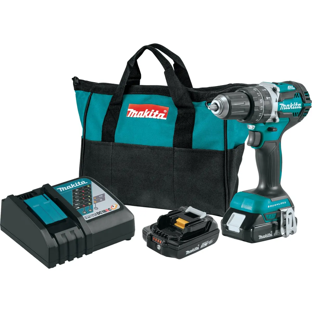 18V Lxt® Lithium‑Ion Compact Brushless Cordless 1/2" Hammer Driver‑Drill Kit (2.0Ah) 1