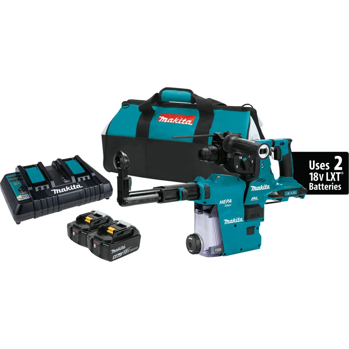 36V (18V X2) Lxt® Brushless 1‑1/8" Avt® Rotary Hammer, Accepts Sds‑Plus Bits, Aft®, Aws® Capable 1