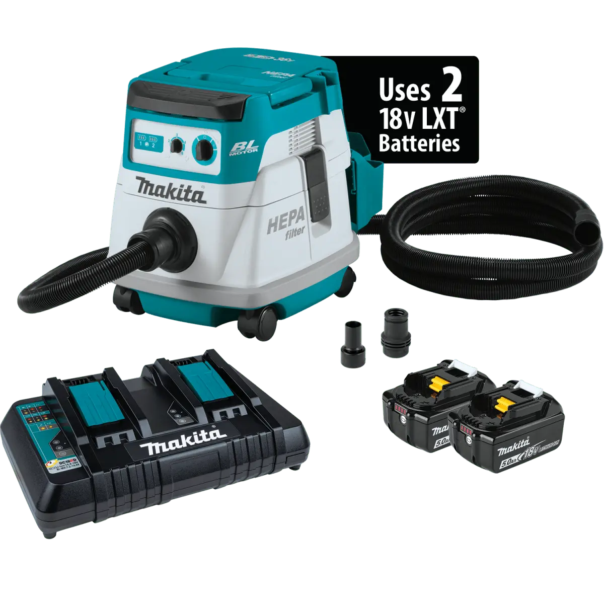 36V (18V X2) Lxt Brushless 2.1 Gallon Hepa Filter Dry Dust Extractor Kit (5.0Ah) 1