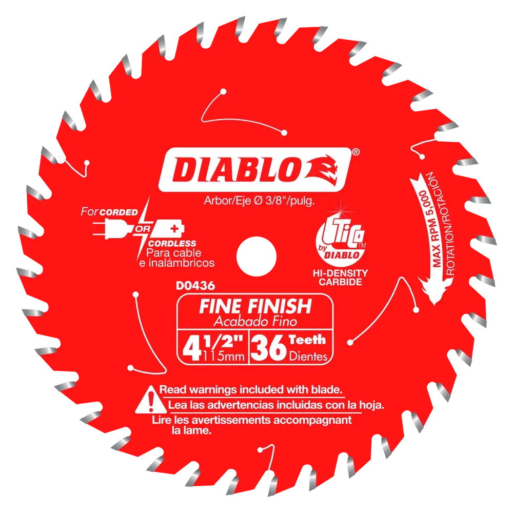 4-1/2 In. 36 Tooth Fine Finish Saw Blade - 15 Per Order 1