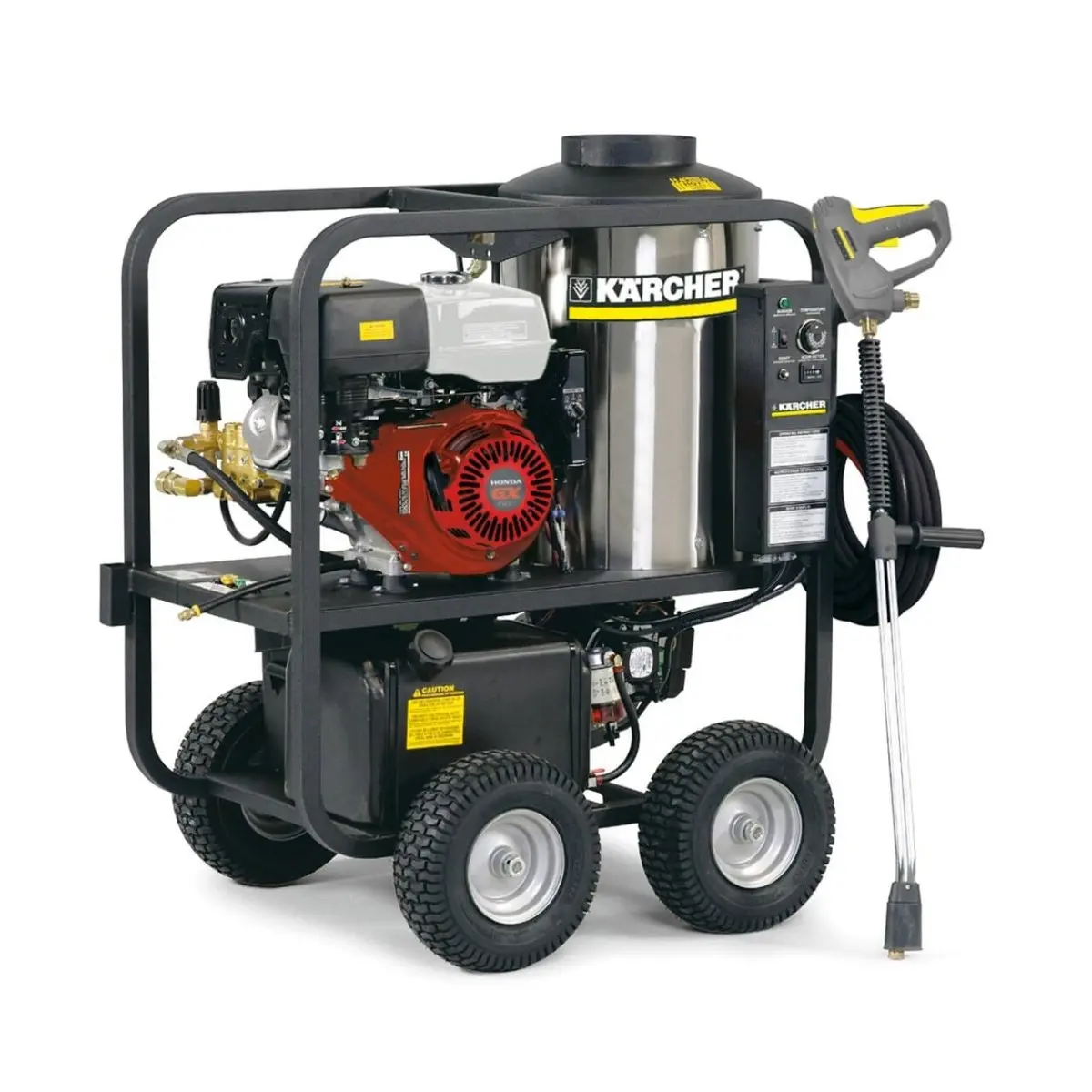 4 Wheel Gas Powered Hot Water Pressure Washer Hds P/Pe Cage 1