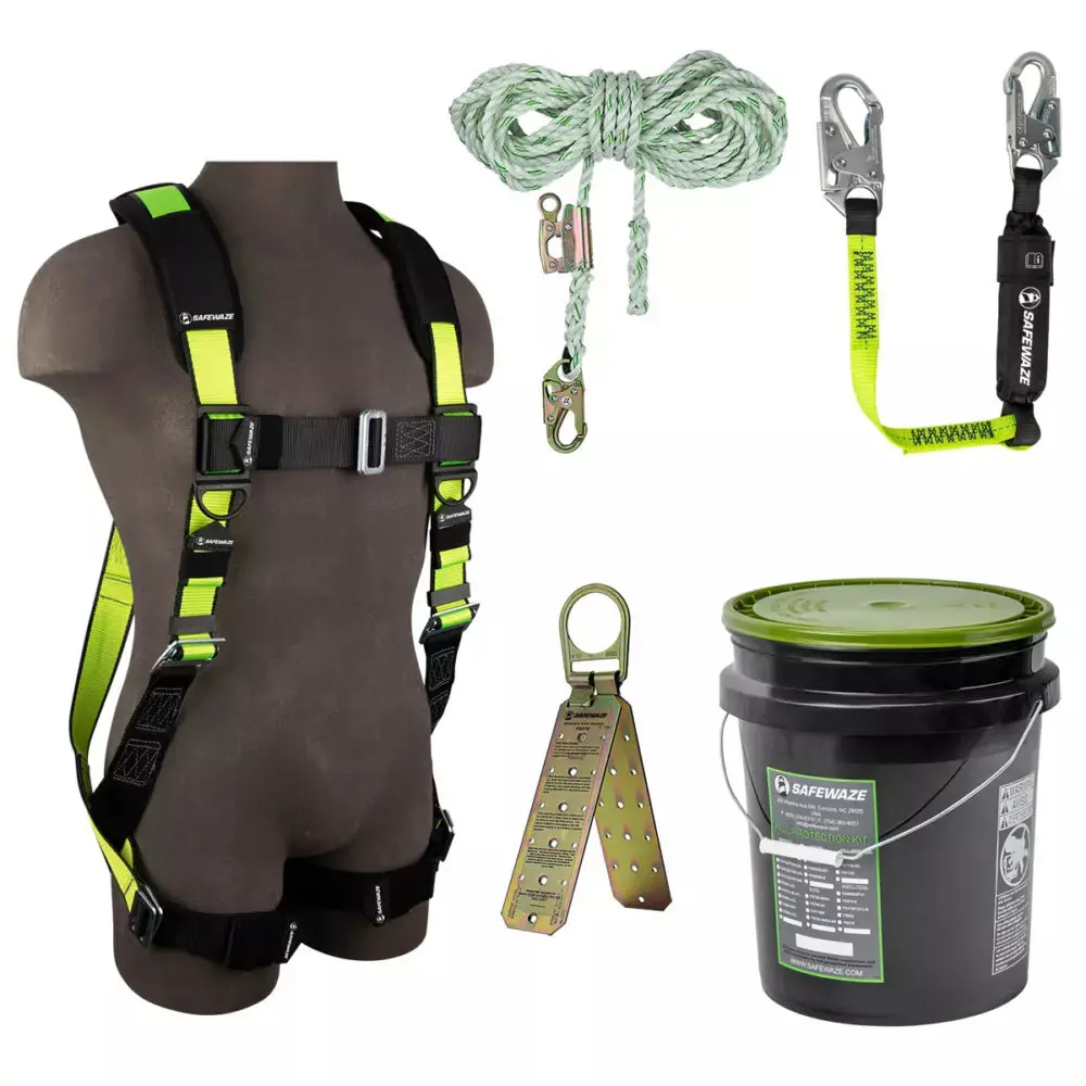 Pro Bucket Roof Kit: Fs280 Harness, Fs700-50Ga Vll, Fs560-3 Lanyard, Fs870 Anchor 1