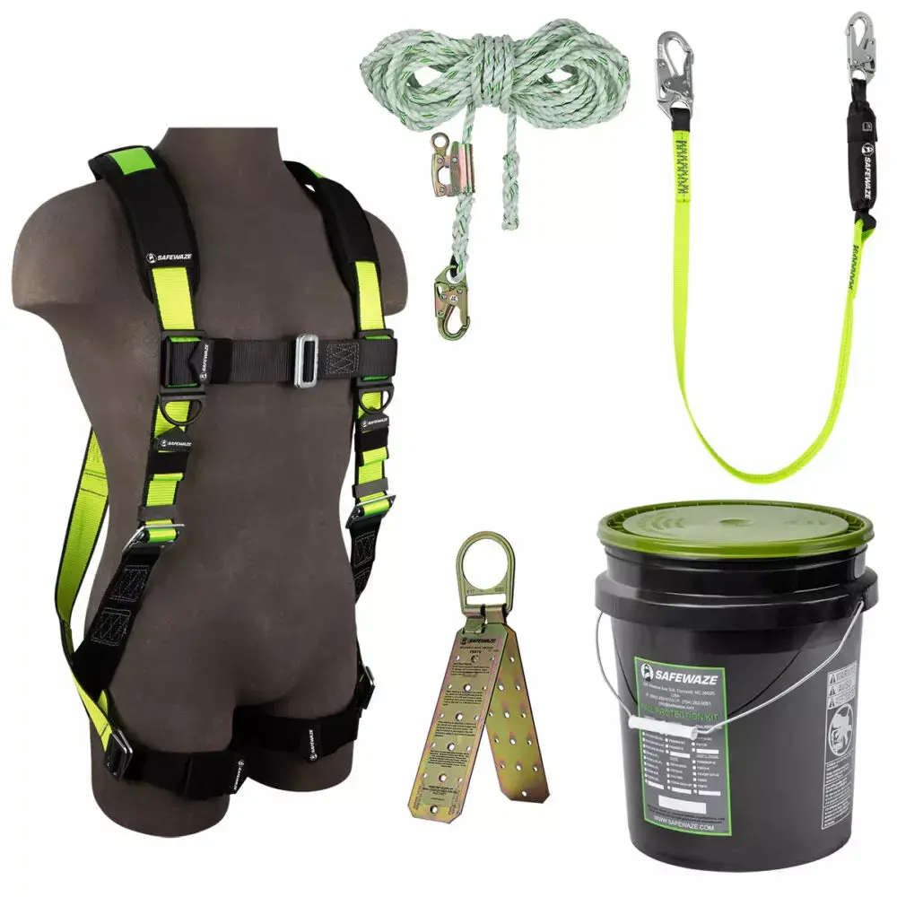 Pro Bucket Roof Kit: Fs280 Harness, Fs700-50Ga Vll, Fs560 Lanyard, Fs870 Anchor 1