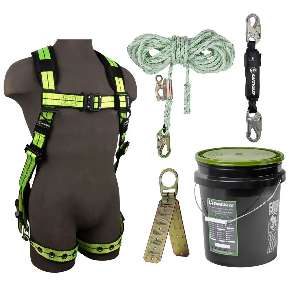 Pro+ Bucket Roof Kit: Fs-Flex185 Harness, Fs700-50Ga Vll, Fs8800sp-H Absorber, Fs870 Anchor 1