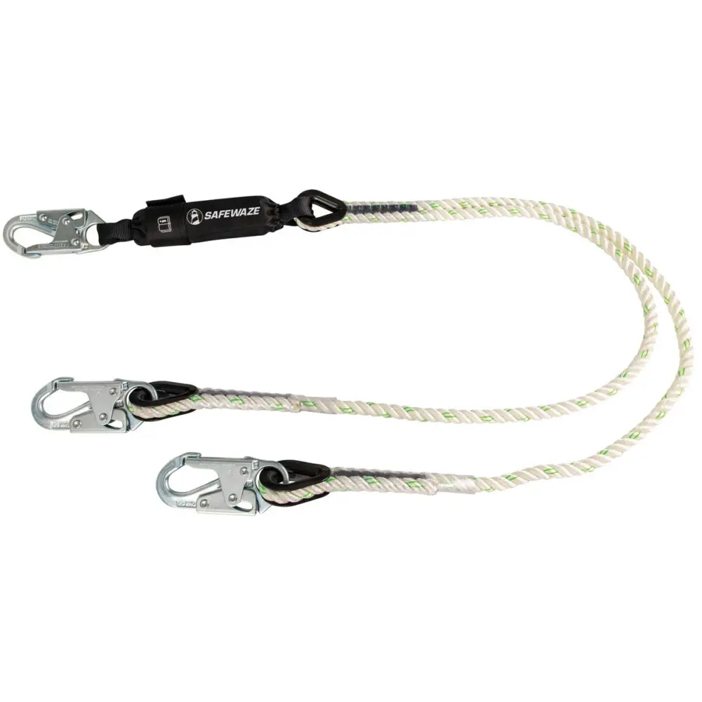 Pro 6′ Rope Energy Absorbing Lanyard: Dual Leg, Snap Hooks 1