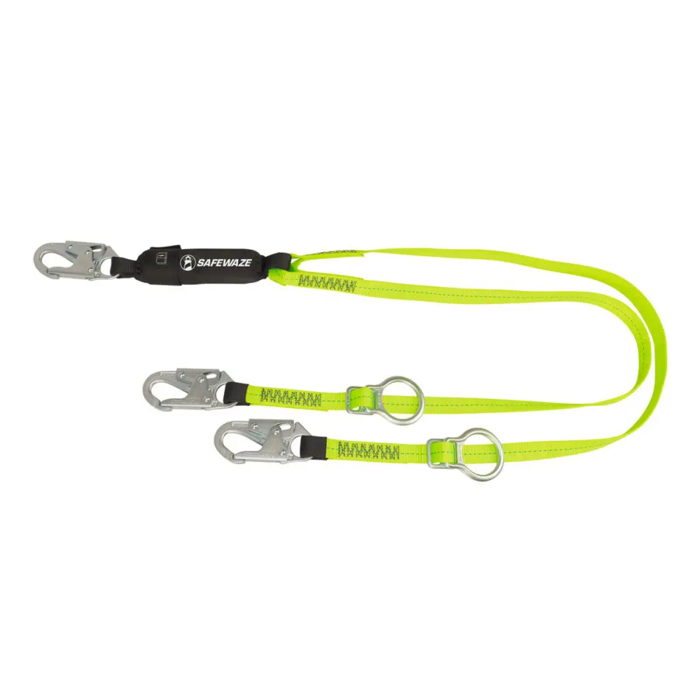 Pro 6′ Tie-Back Energy Absorbing Lanyard: Dual Leg, Adjustable Ring 1