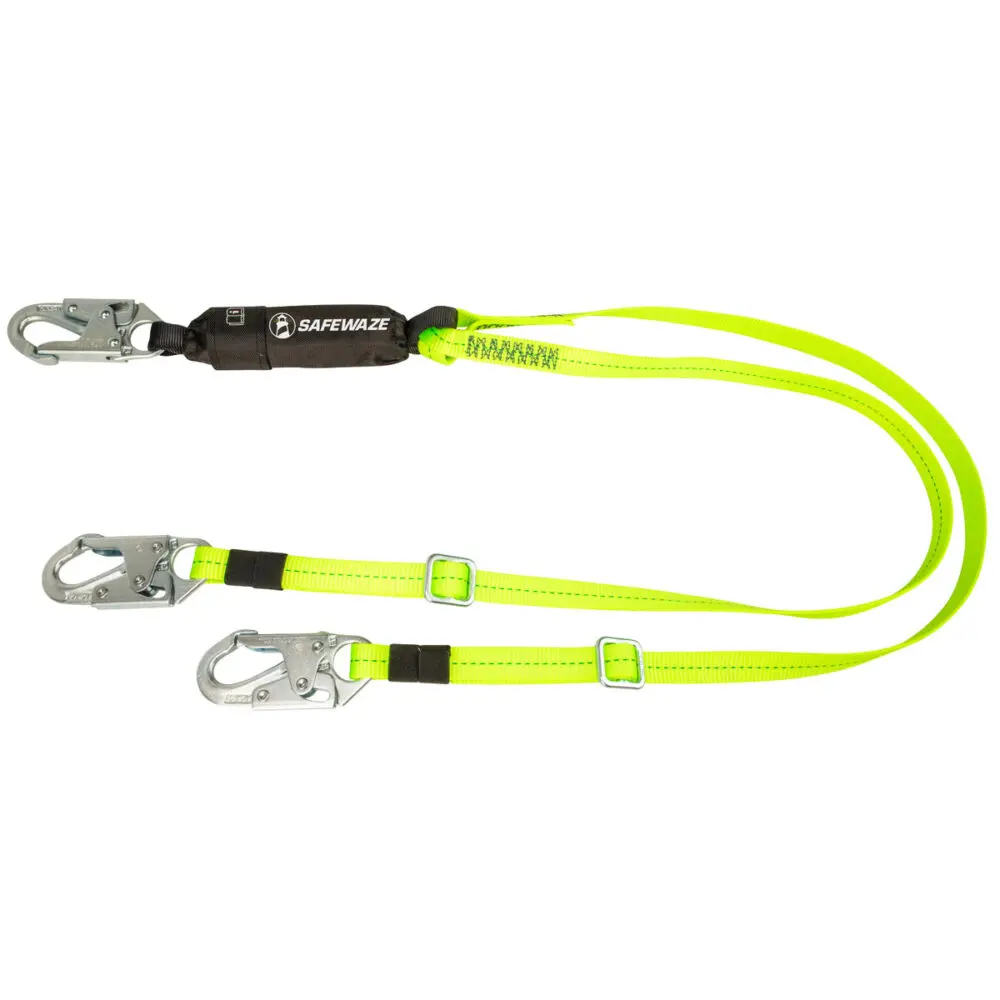 Pro 4′-6′ Adjustable Energy Absorbing Lanyard: Dual Leg, Snap Hooks 1