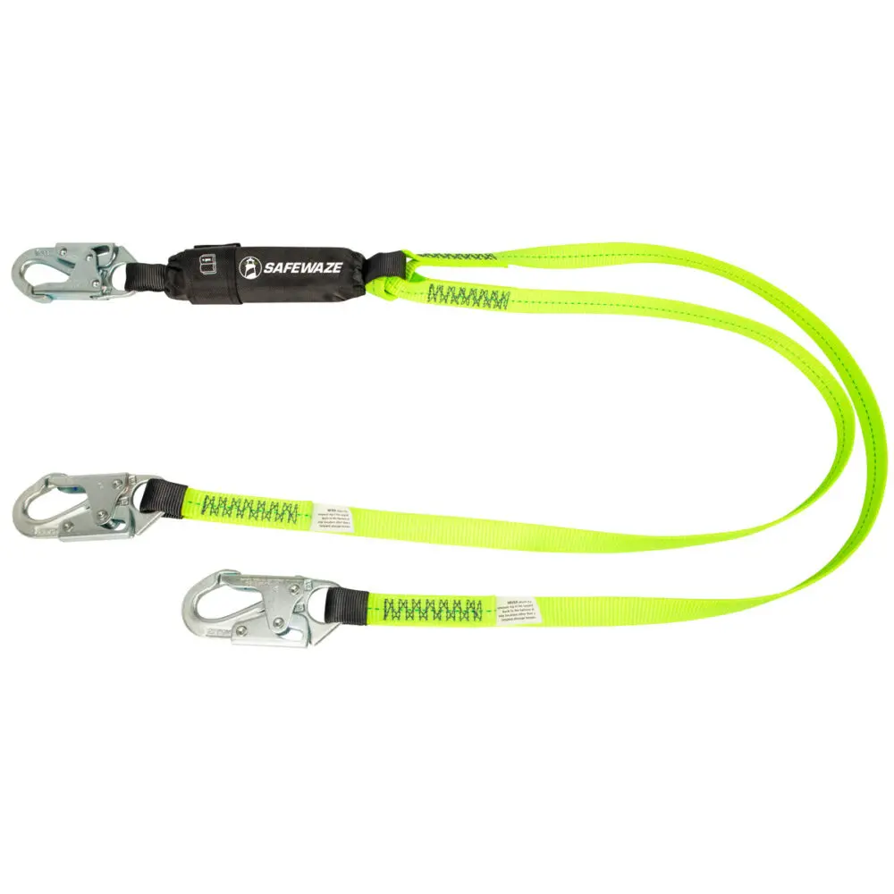 Pro 6′ Energy Absorbing Lanyard: Dual Leg, Snap Hooks 1