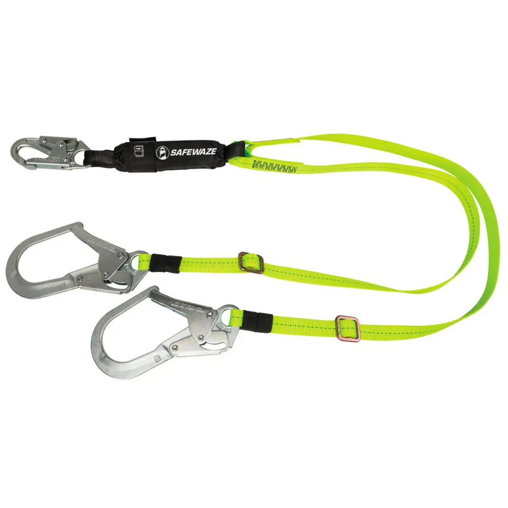 Pro 4′-6′ Adjustable Energy Absorbing Lanyard: Dual Leg, Rebar Hooks 1