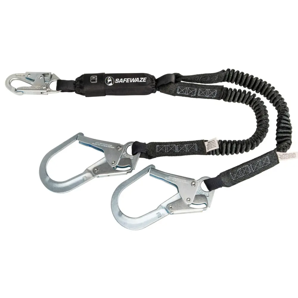 Pro 6′ Stretch Energy Absorbing Lanyard: Dual Leg, Rebar Hooks 1