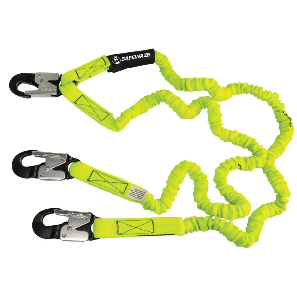Pro 6′ Stretch Internal Energy Absorbing Lanyard: Dual Leg, Alu Snap Hooks 1