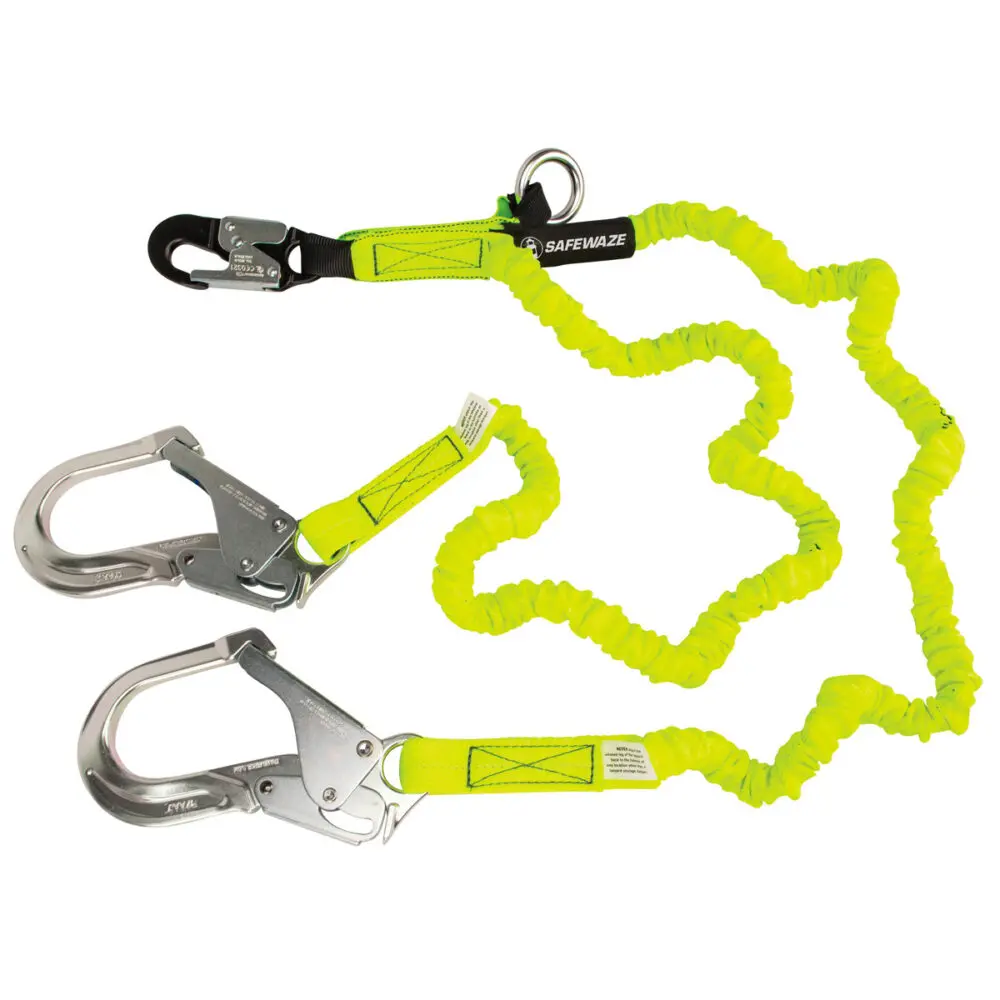Pro 6′ Stretch Internal Energy Absorbing Lanyard: Dual Leg, O-Ring, Alu Rebar Hooks 1
