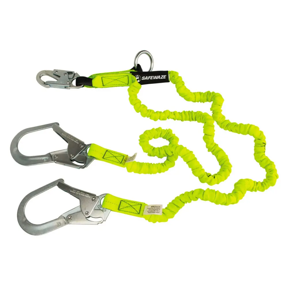 Pro 6′ Stretch Internal Energy Absorbing Lanyard: Dual Leg, O-Ring, Rebar Hooks 1