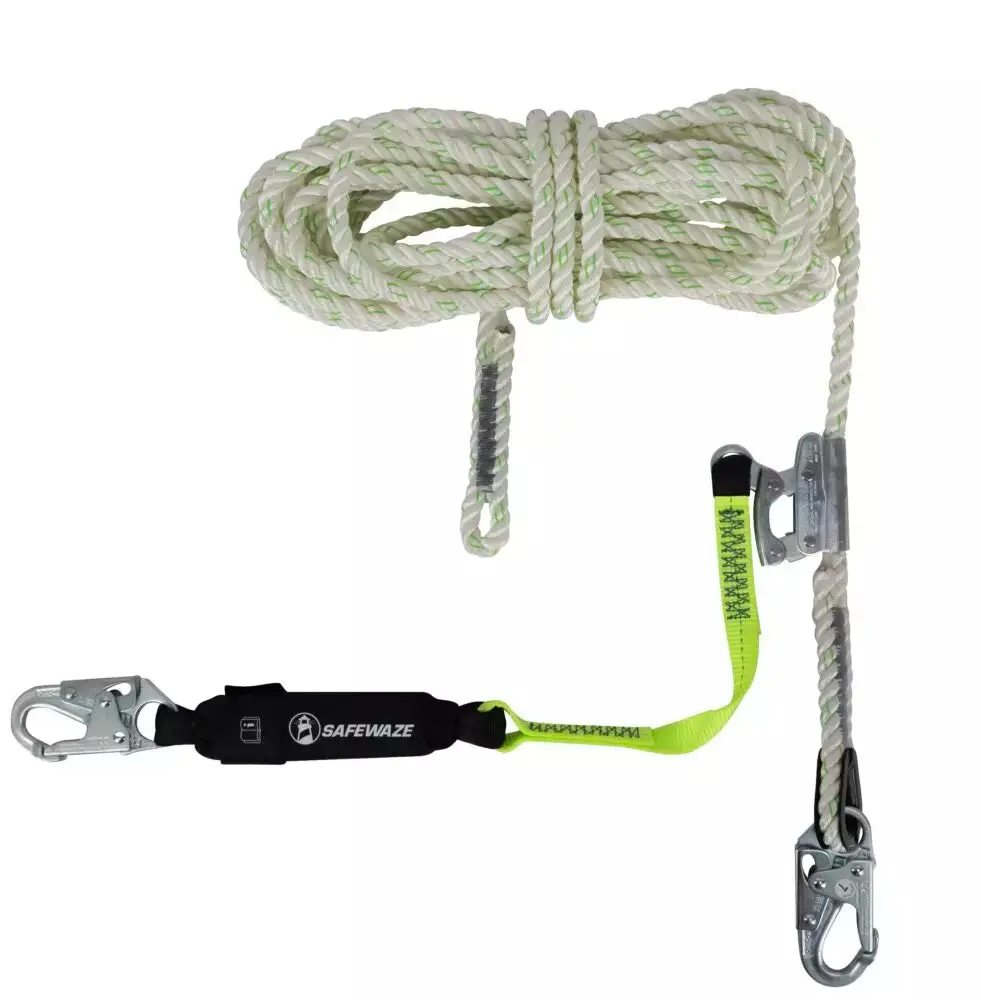 Pro 50′ Vertical Lifeline Assembly: Snap Hook, Rope Grab, Ea Lanyard 1