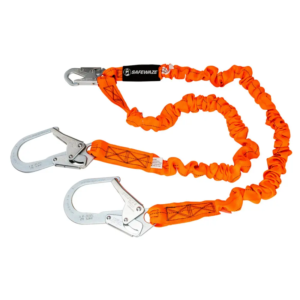 V-Line 6′ Stretch Internal Energy Absorbing Lanyard: Dual Leg, Rebar Hooks 1