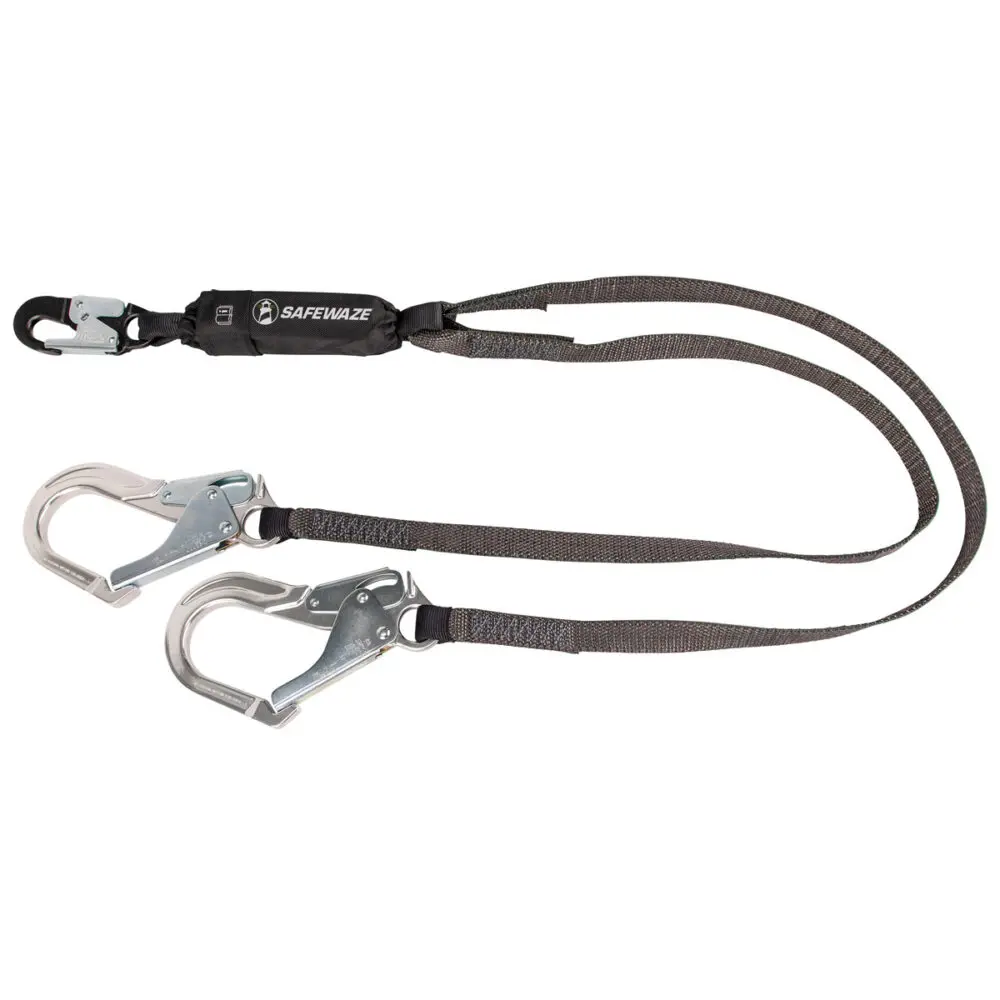 Heavyweight 6′ Energy Absorbing Lanyard: Dual Leg, Alu Rebar Hooks 1
