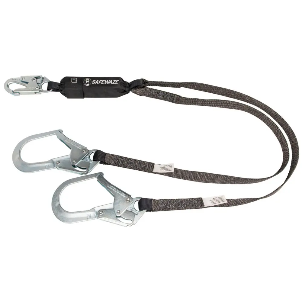 Heavyweight 6′ Energy Absorbing Lanyard: Dual Leg, Rebar Hooks 1