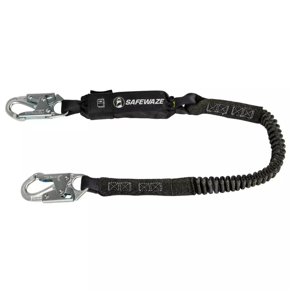 Pro 6′ Stretch Energy Absorbing Lanyard: 12′ Ff, Snap Hook 1