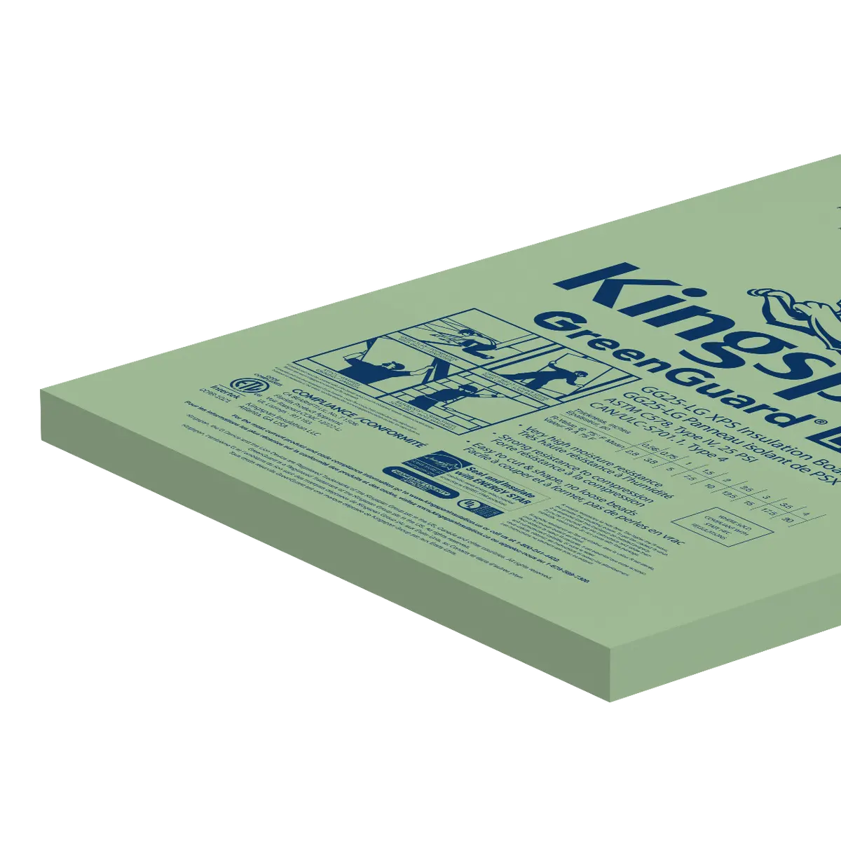 Greenguard Gg25-Lg Xps Insulation Board - 3" 1