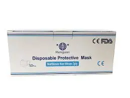 Disposable Protective Face Mask 50 Qty 1