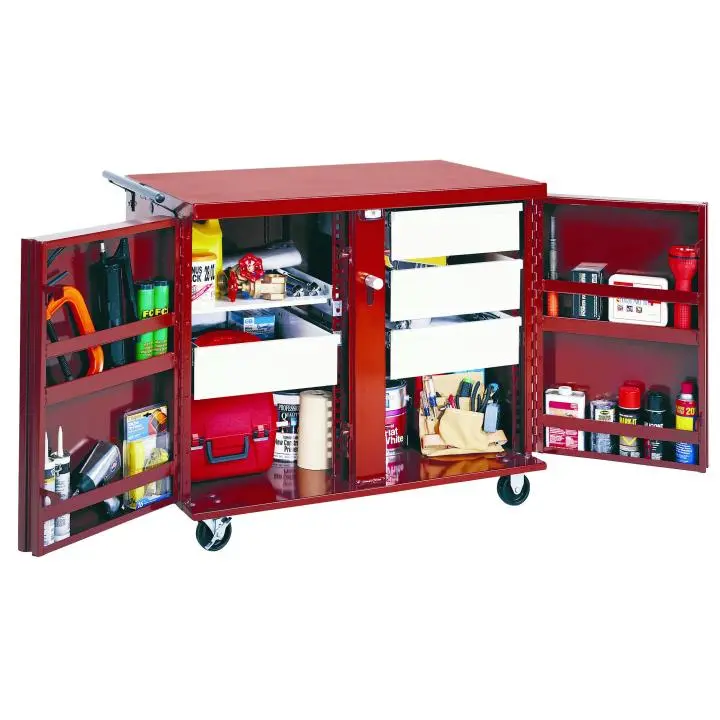 Rolling Work Bench - 2 Drawers, 2 Shelves, 4" Casters 1