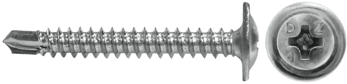 Wafer Self Drill Screws - Phillips Modified Truss (410 Stainless Steel) - #8 1
