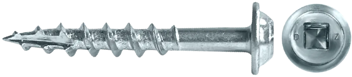 Lok Wood Screws- Square Round Washer Coarse Type 17 (Zinc) 1