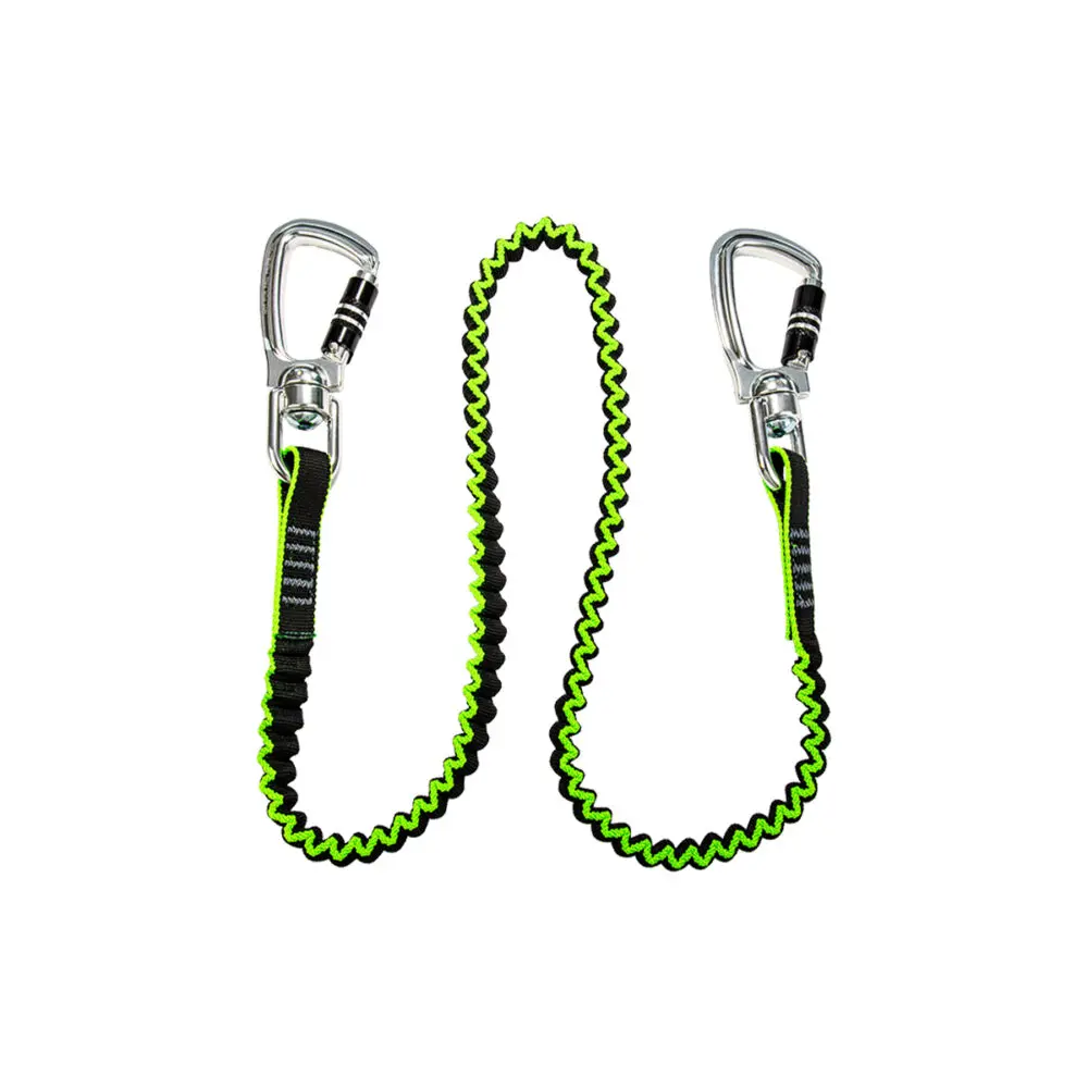 35 Lb. Medium Duty Elasticated Tool Tether: 2 Carabiners 1