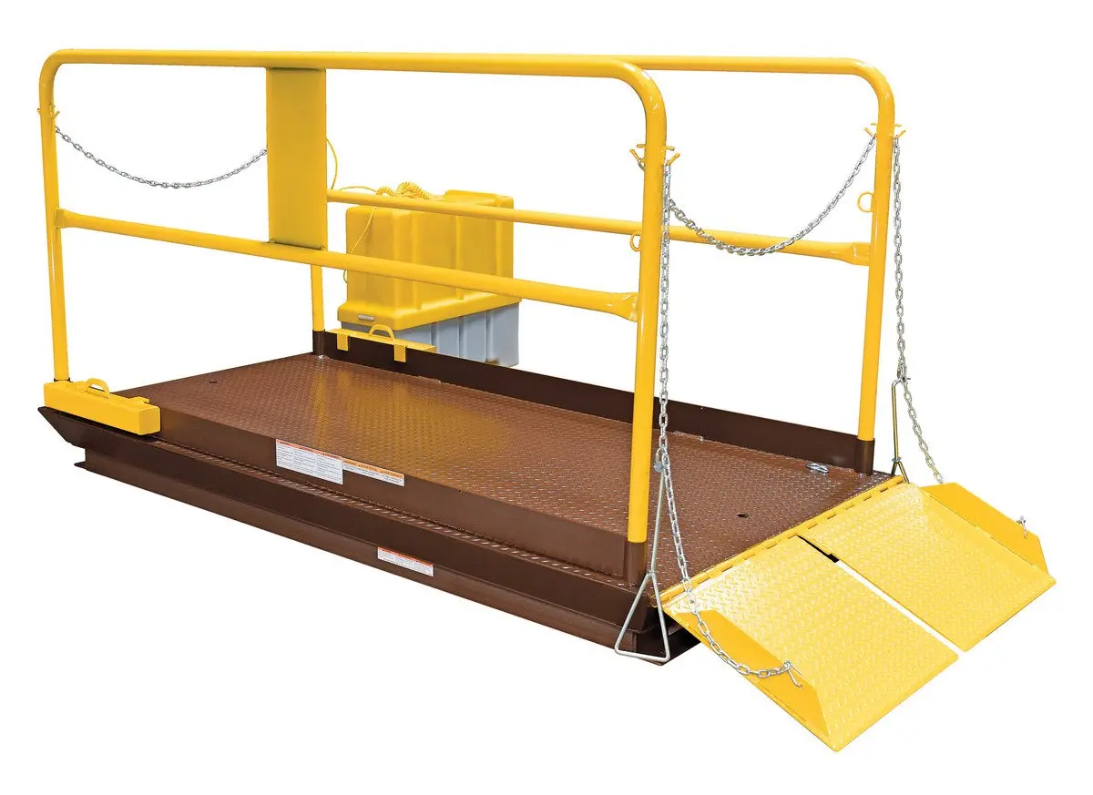 Steel Premium Truck Scissor Dock Lift 6 Ft X 8 Ft 8,000 Lb. Capacity Brown/Yellow 1