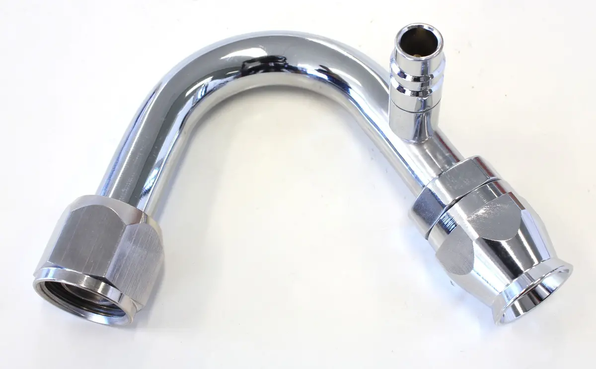 A/C 135° Swivel Fitting With Integrated Charge Port – #10 An (Affce-10135B) 1