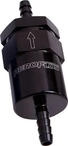 Billet Aluminum 30-Micron Fuel Filter With 1/2" Barb Inlet/Outlet 1