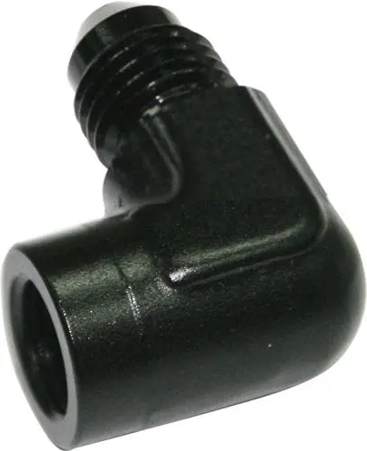 90-Degree Npt To An Adapter Fitting – 1/8" Female Npt To -4An Black Anodized 1