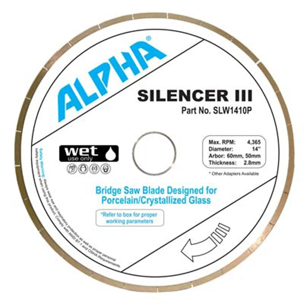Alpha Silencer Iii Blade For Porcelain/Glass 1