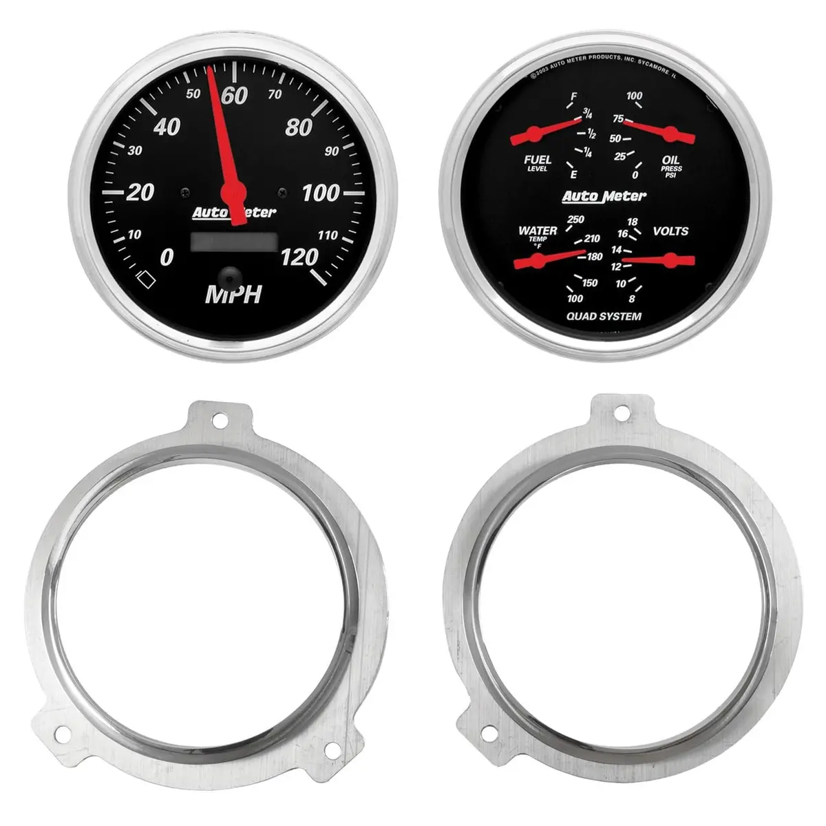 Autometer 7038-06 Designer Black Gauge Cluster 1