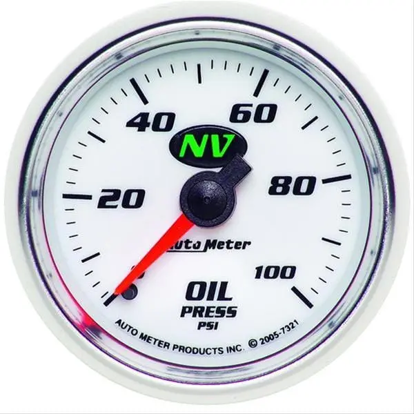 Autometer Nv Series Analog Gauge — Illuminated, 2-1/16-Inch, Metric Or Imperial Readout (7321) 1