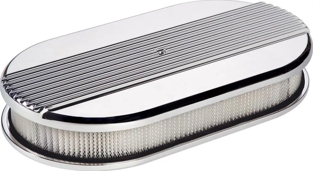 Polished Aluminum Ribbed Oval Air Cleaner Assembly – Bs15640 1