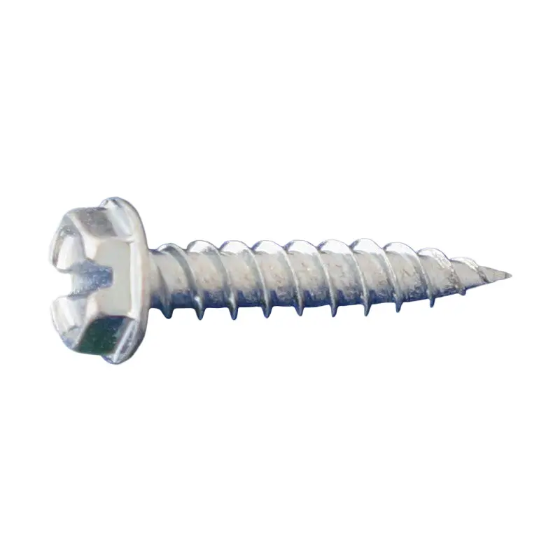 Needle Point Screws - Slotted Hex Washer Head (Zinc) - 5/16" Hex 1
