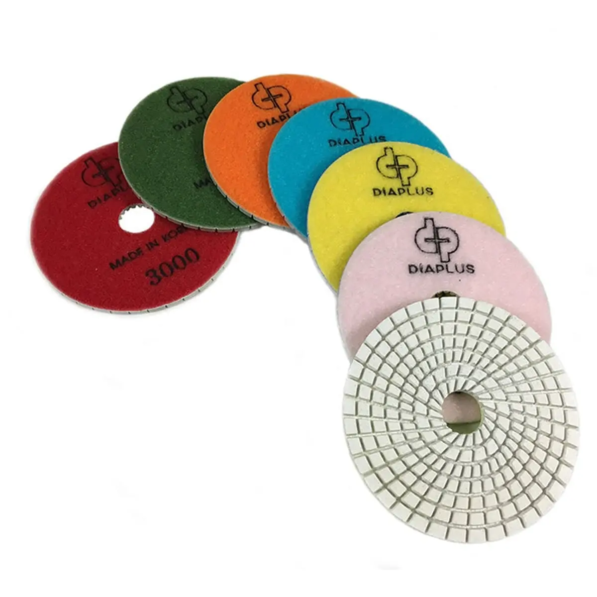 Dia Plus White Pads For Engineered Stone, Quartz, And Light Marbles 8